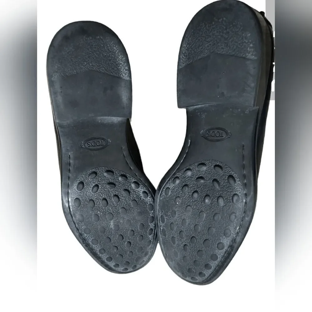 Tod's Men's Black Leather Penny Loafers size 10